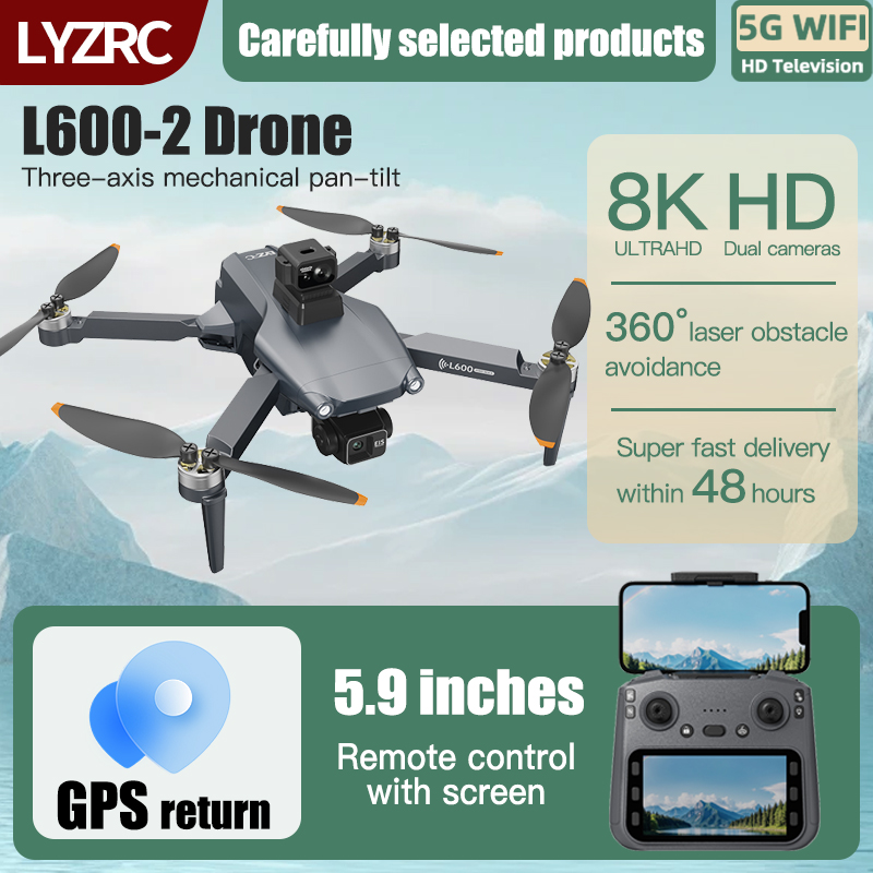 Drone Photogrammetry - LYZRC L600-2 MAX GPS Drone 3-Axis