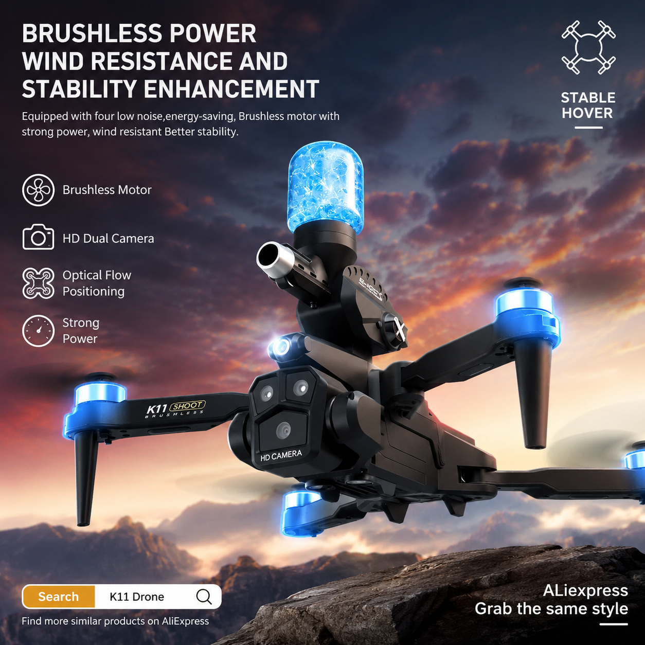 K11MAX Drone with Water Bombs  - Drone Photogrammetry ulasan dan harga
